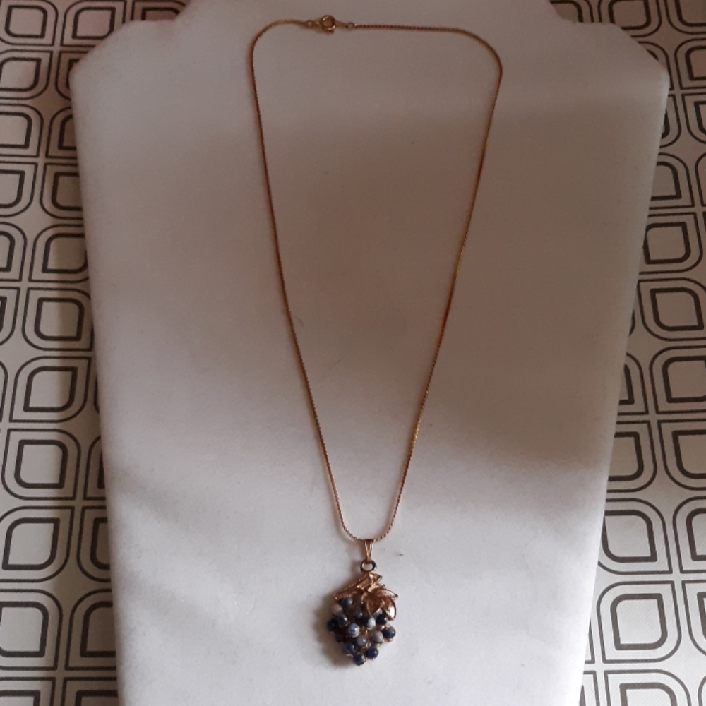 Vintage Grape Cluster Pendant Necklace